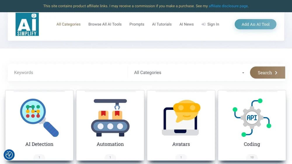 A directory of AI tools, tutorials, and news