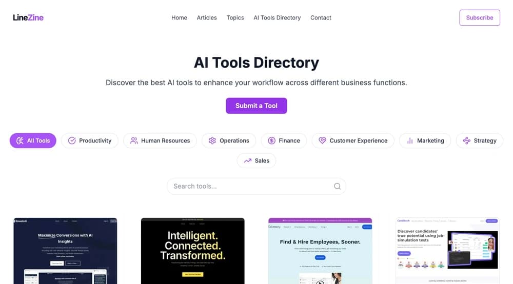 Discover the best AI tools to enhance your workflow across different business functions