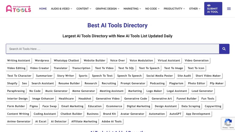 Largest AI tools directory with new AI tools list updated daily
