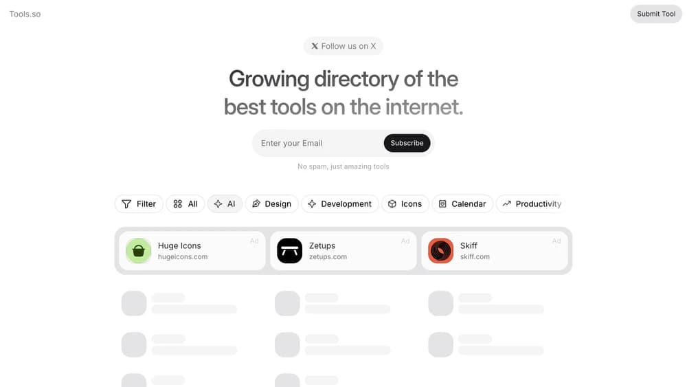 Growing directory of the best AI tools on the internet